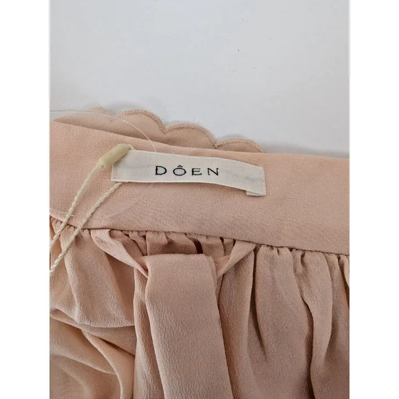 DOEN Sycamore Ruffled Silk Tiered Maxi Dress Size Small Sunlit Coral Peasant - Picture 8 of 13